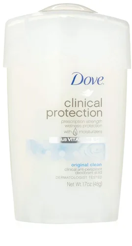 Dove Clinical Protection - Antitranspirante/desodorante, limpieza original, en barra, 1.7 onzas (paquete de 2)