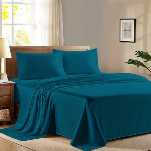 Miniatura 20 de Juego de sábanas 100% algodón egipcio para cama individual, sábanas de lujo de la serie 600 refinadas para cama de tamaño individual