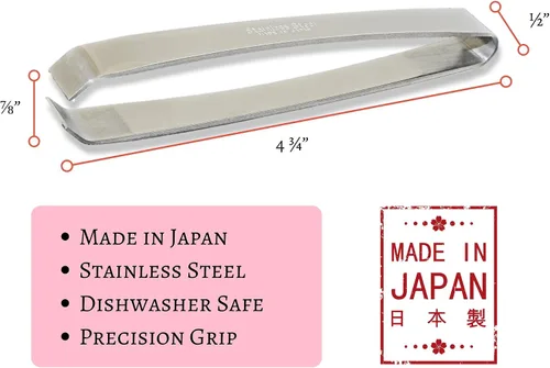 Miniatura 2 de RCI GLOBAL - Pinzas de hueso de pescado fabricadas en Japón, antideslizantes, agarre de precisión, deshuesado, salmón, lubina, bagre, acero