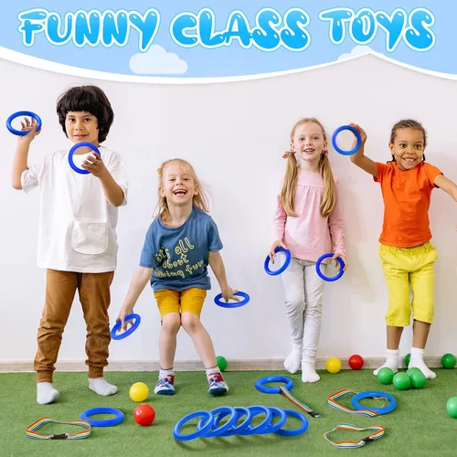 Miniatura 7 de Tatuo Juego de 12 cuerdas para caminar para niños en edad preescolar, cuerda de transición desmontable, cuerda de seguridad para guardería Azul