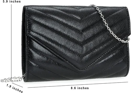 Miniatura 7 de Bolso de noche para mujer, acolchado, formal, elegante, bolso de mano de boda