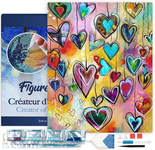 Miniatura 18 de Figured'Art Kit de arte de pintura de diamantes para adultos de 16 x 20 pulgadas con marco, taladro cuadrado completo 5D, el árbol de la mujer