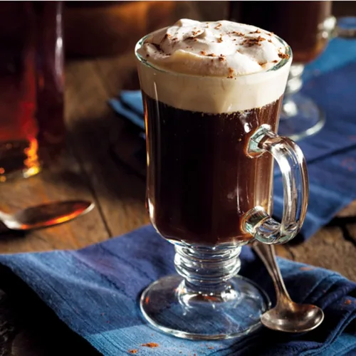 Miniatura 4 de Dicunoy Paquete de 6 tazas de café irlandés, tazas de café transparente de 8 onzas, taza de café de cristal con pedestal con asa para capuchino