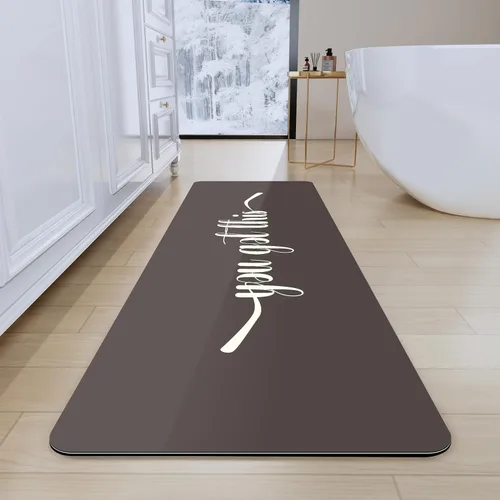 Miniatura 13 de Tapete de baño, tapetes de baño súper absorbentes, antideslizantes, de secado rápido, tapetes de goma fina para piso de baño que caben debajo