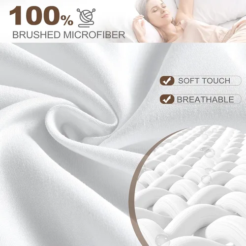 Miniatura 2 de FreshCulture Sábana bajera ajustable tamaño California King solo – Sábana bajera de calidad de hotel – Ultra suave y transpirable – Microfibra Blanco