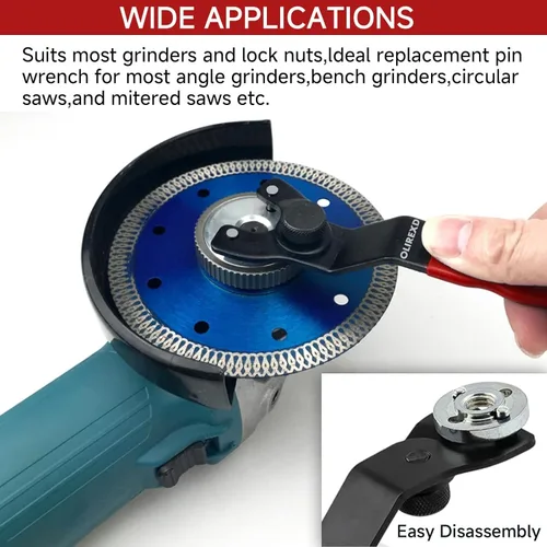 Miniatura 5 de Amoladora angular Llave de pasador ajustable universal para máquina amoladora angular (rojo)