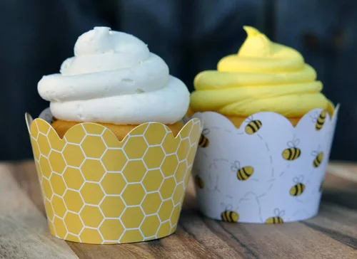 Miniatura 3 de Envoltorios para cupcakes de abeja de miel para revelación de género, fiestas de cumpleaños, despedidas de soltera, baby showers, o reuniones
