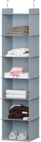 Miniatura 10 de YOUDENOVA Organizador colgante de armario, 4 estantes colgantes para armario, color beige
