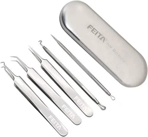 Miniatura 10 de FEITA Kit de herramientas para eliminar puntos negros, extractor de espinillas de comedón, herramientas de acné para nariz facial, aguja de acné