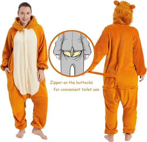 Miniatura 5 de Pijama de franela de una pieza para disfraz de Halloween, diseño de animal