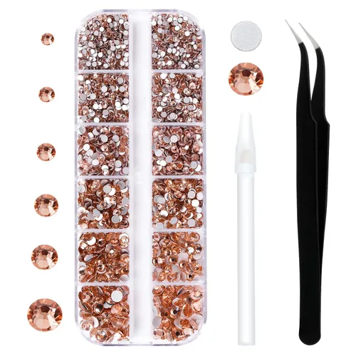 Miniatura 12 de 3792 diamantes de imitación con parte trasera plana para manualidades, piedras preciosas de cristal para uñas, diamantes de imitación brillantes