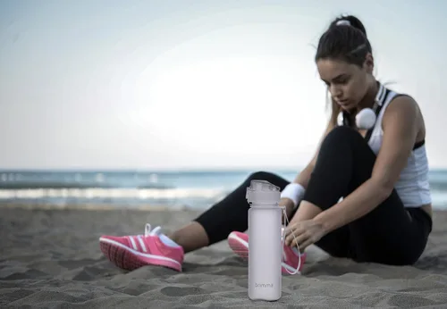 Miniatura 6 de Brimma Botella de agua deportiva de alta calidad con tapa superior abatible a prueba de fugas, plástico Tritan ecológico y sin BPA, imprescindible