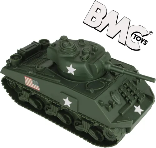 Miniatura 7 de BMC WW2 Sherman M4 Tank - Vehículo militar 1:32 verde oscuro para hombres de plástico del ejército