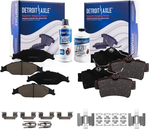 Miniatura 45 de Detroit Axle - Pastillas de Freno Delantero Izquierdo Reemplazo de Pinza de Disco para Dodge Ram 1500 Dakota Mitsubishi Raider - Juego de 3 piezas