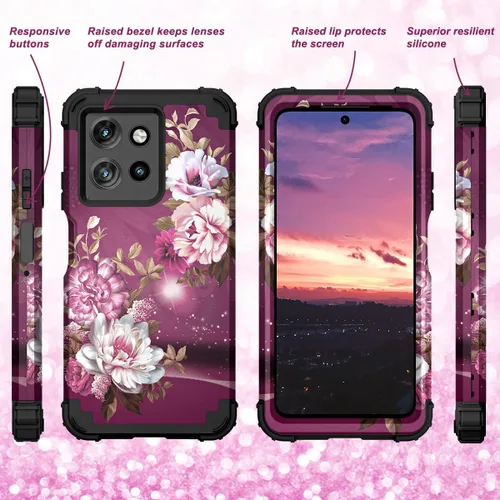 Miniatura 5 de Hocase Funda para Moto G 2026, Moto G Power 2025, protección resistente a prueba de golpes, protección de goma de silicona suave, funda protectora
