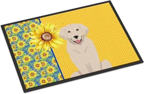 Miniatura 71 de Caroline's Treasures WDK5313MAT Airedale Terrier - Tapete para puerta delantera de 18 x 27 pulgadas, diseño de girasoles de verano, para entrada