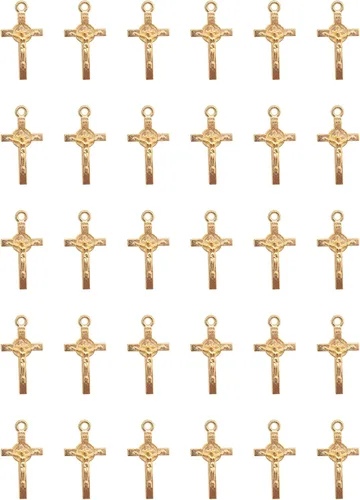 Miniatura 7 de 50 dijes de cruz de Jesús para pulseras, pequeños de 0.9 x 0.5 in, colgantes de metal vintage para hacer joyas, collares, aretes, llavero