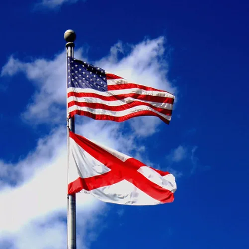 Miniatura 8 de Bandera del estado de Alabama de 3 x 5 pies para exteriores, doble cara, 3 capas, poliéster, AL Alabama, banderas con 2 ojales de latón