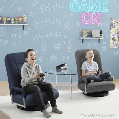 Miniatura 2 de Best Choice Products Silla Giratoria para Juegos de 360 Grados Silla de Piso Multiusos Mecedora para TV, Lectura, Jugar Videojuegos con Soporte