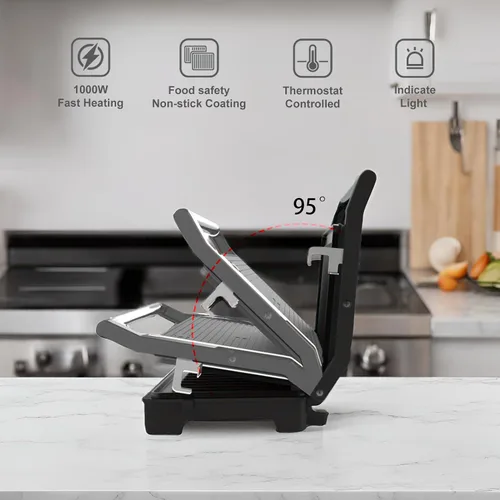 Miniatura 3 de Tamaño pequeño, mini prensa Panini, prensa de sándwich, parrilla Pnini, perfecta para asar sándwiches, bistec, hamburguesas, panini, salchichas