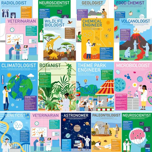 Miniatura 16 de Gethelud 17 Paquetes de Pósteres Educativos, Herramientas de Aprendizaje Preescolar Cubiertas con Película PET para Guardería, Jardín de Infantes