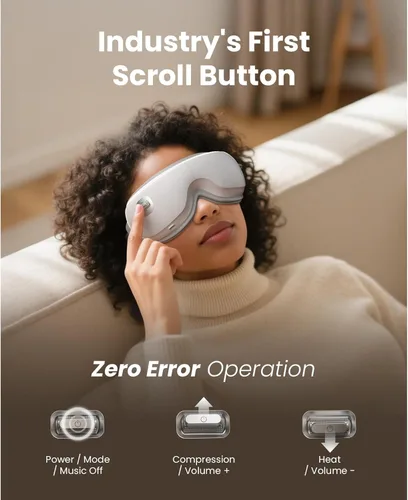 Miniatura 3 de BOB AND BRAD Zero Pro Masajeador de Ojos Ultra Silencioso con Calor y Enfriamiento, Masajeador de Ojos Ligero con Botón de Desplazamiento