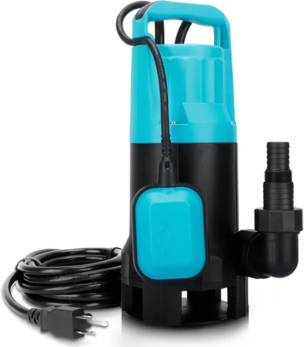 Miniatura 11 de Bomba de sumidero sumergible de 1/2 HP de 1080 GPH Bomba de agua sumergible con interruptor de flotador, bombas de utilidad para drenaje de Azul