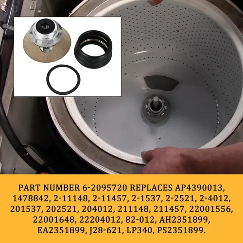 Miniatura 2 de 6-2095720 Kit de Reparación de Vástago y Sello de Tina de Lavadora Compatible con Whirlpool Maytag Repuesto AP4390013 PS2351899 Incluye Conjunto