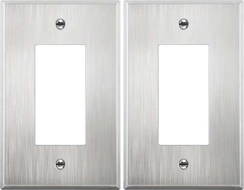 Miniatura 16 de LIDER Placa decorativa de pared de metal para interruptor o receptáculo, cubierta de salida de acero inoxidable, resistente a la corrosión