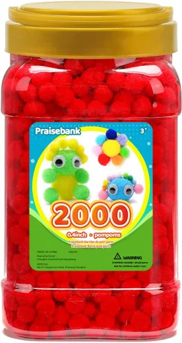 Miniatura 25 de Praisebank 300 pompones de 1 pulgada para artes y manualidades, manualidades en tarro