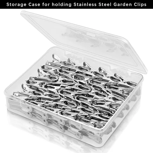 Miniatura 4 de Aodaer 60 clips de acero inoxidable para jardín con agarre fuerte, clips de invernadero, película antiviento, malla de sombreado, abrazaderas