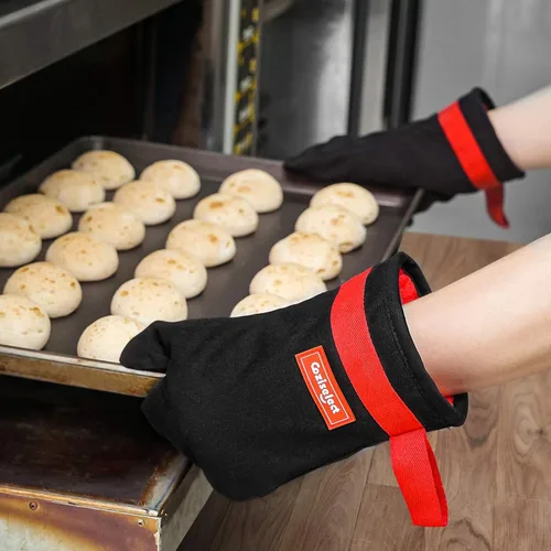 Miniatura 8 de Manoplas de horno de silicona, juego de guantes magnéticos para horno, guantes de algodón resistentes al calor, guantes calientes antideslizantes