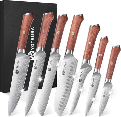 Miniatura 10 de Juego de cuchillos de cocina YOTSUBA 3 piezas, juego de cuchillos de chef ultra afilados de acero inoxidable de alto carbono, para uso doméstico