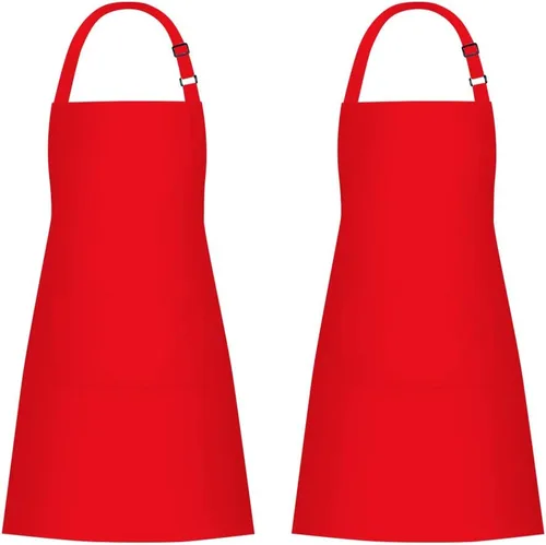 Miniatura 19 de Jubatus Paquete de 1 delantal con peto con 2 bolsillos, delantal de cocina de chef para mujeres y hombres, color negro