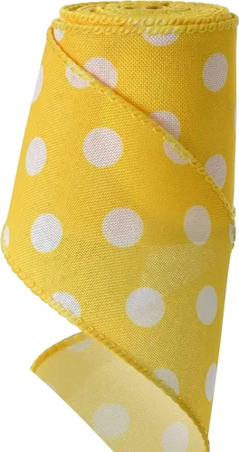 Miniatura 9 de TONIFUL Cinta de arpillera de lunares naranjas de 2.5 pulgadas, cinta con alambre de Pascua, verano, primavera para envolver regalos, hacer lazos