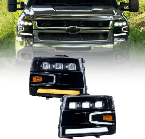 Miniatura 2 de Form Lighting Faros Delanteros Proyectores LED Secuenciales compatibles con Chevrolet Silverado 2007-2013 (par)