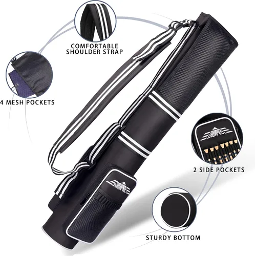 Miniatura 2 de Champkey Bolsa de golf profesional para el domingo (lleva de 3 a 9 palos) – 6 bolsillos de transporte y correa ajustable para golf, bolsa