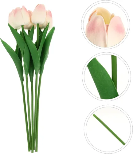 Miniatura 8 de IMIKEYA 10 piezas de tulipán de imitación de tacto de tulipán, flores de tulipán falso, flores artificiales para fotografía de flores, flores