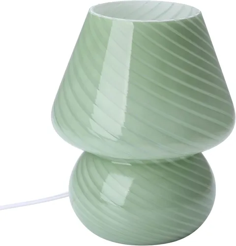 Miniatura 8 de Lámpara de Hongo, Lámparas de Mesa de Noche de Cristal Verde Murano Vintage Pequeñas de Mesita de Noche Lámpara de Escritorio Luz en Espiral