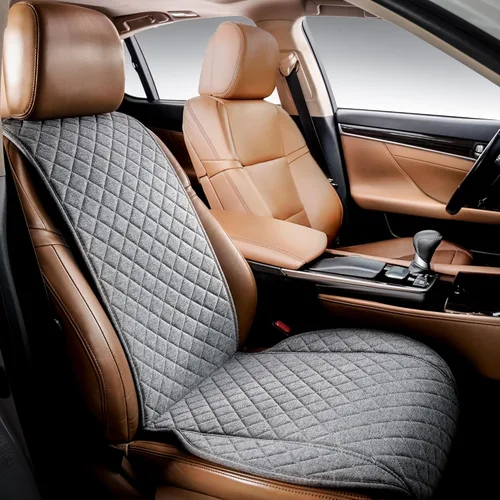 Miniatura 15 de IVICY Funda de asiento de automóvil de lino sintético para automóviles, duradera y antideslizante, fundas protectoras para asiento delantero