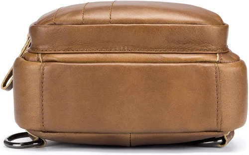 Miniatura 18 de Bolsos cruzados para hombre, bolso bandolera de cuero, mochilas casuales para el pecho, bolsa de hombro, mochilas de senderismo de viaje