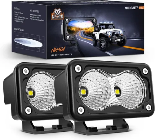 Miniatura 12 de Nilight 2 cápsulas de luz ámbar para motocicleta, 2 unidades, 3 pulgadas, 1070 lúmenes, inundación, conducción offroad, luces antiniebla auxiliares