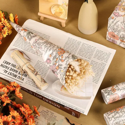 Miniatura 7 de Ywdbzjhs 1 rollo de papel de regalo de flores silvestres, 17 pulgadas x 33 pies, papel de regalo floral de jardín de flores silvestres