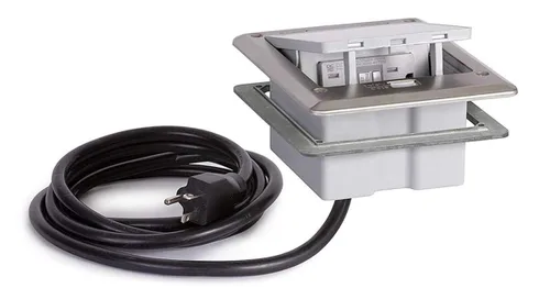 Miniatura 3 de OB-2-CT-SP Caja de encimera con toma de corriente oculta con botón pulsador con placa de cubierta, receptáculo GFCI de 20 amperios - Acero inoxidable