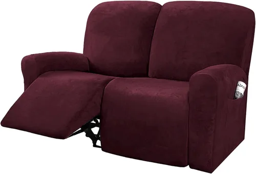 Miniatura 18 de NORTHERN BROTHERS Velvet - Funda para sofá reclinable de 3 plazas, 8 piezas, funda elástica y antideslizante, lavable, apta para mascotas y niños
