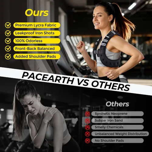 Miniatura 6 de PACEARTH - Chaleco con Peso, 6 lb/8 lb/10 lb/12 lb/16 lb/20 lb/25 lb/30 lb. Chaleco de Peso con Banda Reflectante, Chalecos de Peso Corporal