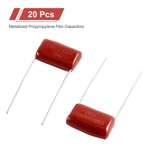 Miniatura 2 de uxcell 120 condensadores de película de polipropileno metalizado CBB22 630V 104J 5% de tolerancia