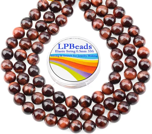 Miniatura 28 de LPBeads 100 piezas de cuentas sueltas de jade blanco natural pulido de 8 mm y redondo con cordón elástico para hacer joyas y pulseras Jade blanco