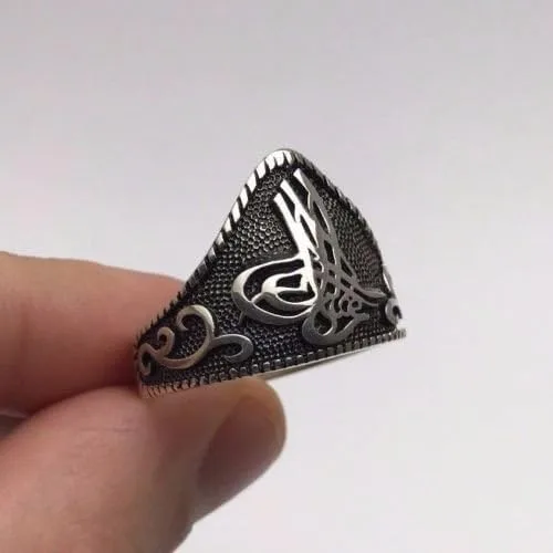 Miniatura 3 de Anillo de plata de ley 925 para hombre con diseño otomano turco