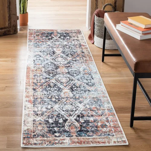 Miniatura 42 de Bloom Rugs - Alfombra lavable, antideslizante, de 1,83 x 2,74 m, color beige/blanco claro con borde tradicional, para sala de estar, dormitorio